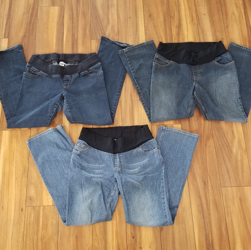 Three Pairs of Liz Lange Boot Cut Maternity Jeans